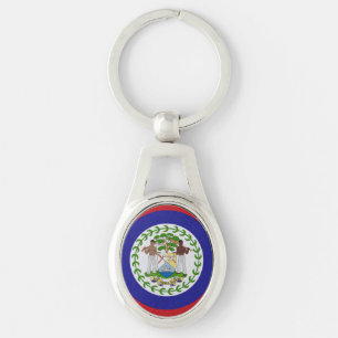 Belize Flag Coat of Arms Keychain