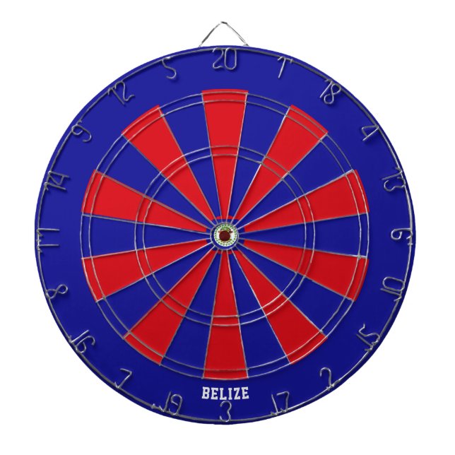 Belize Flag Colourful Patriotic Dartboard (Front)