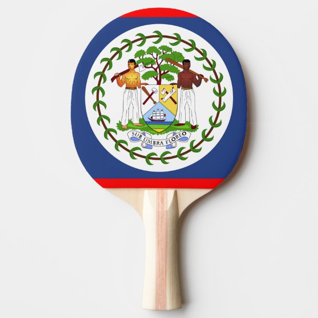 Belize flag country symbol ping pong paddle (Front)