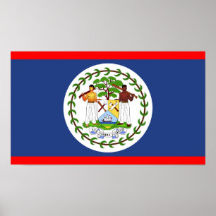 Belize flag country symbol poster