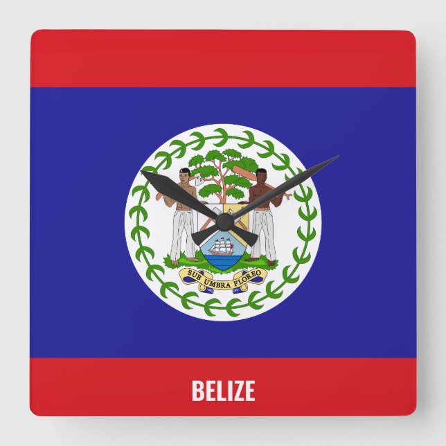 Belize Flag Dazzling Patriotic Square Wall Clock (Front)