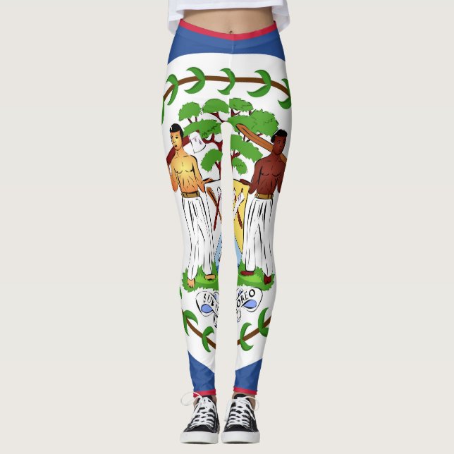 Belize Flag Emblem Leggings (Front)