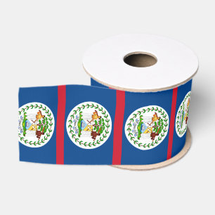Belize flag grosgrain ribbon