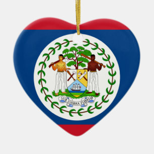 Belize Flag Heart Ornament