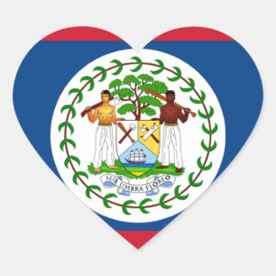 Belize Flag Heart Sticker