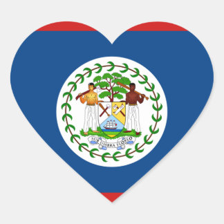 Belize Flag Heart Sticker