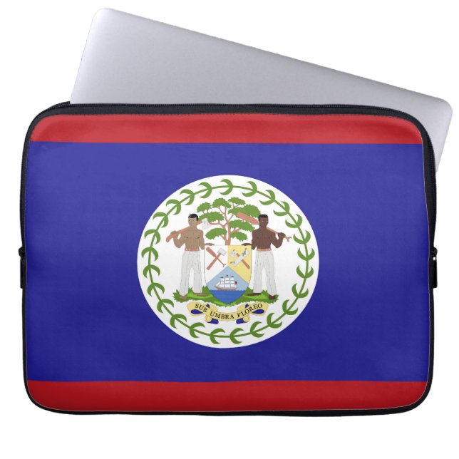 Belize flag laptop sleeve (Front)