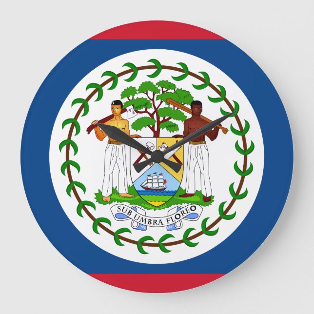 Belize Flag Large Clock (Front)