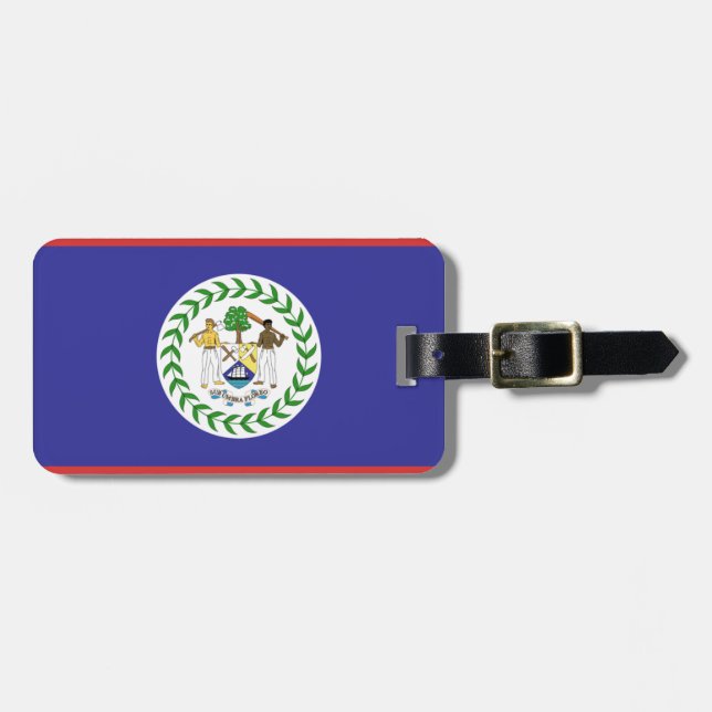 Belize flag luggage tag (Front Horizontal)