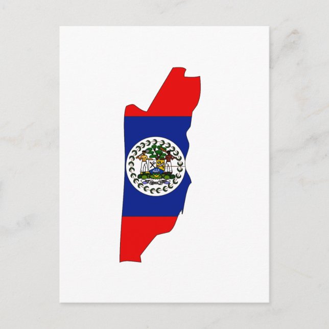Belize flag map postcard (Front)