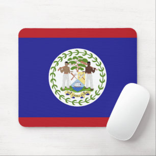 Belize flag mouse pad
