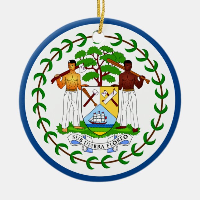 Belize Flag Ornament (Front)