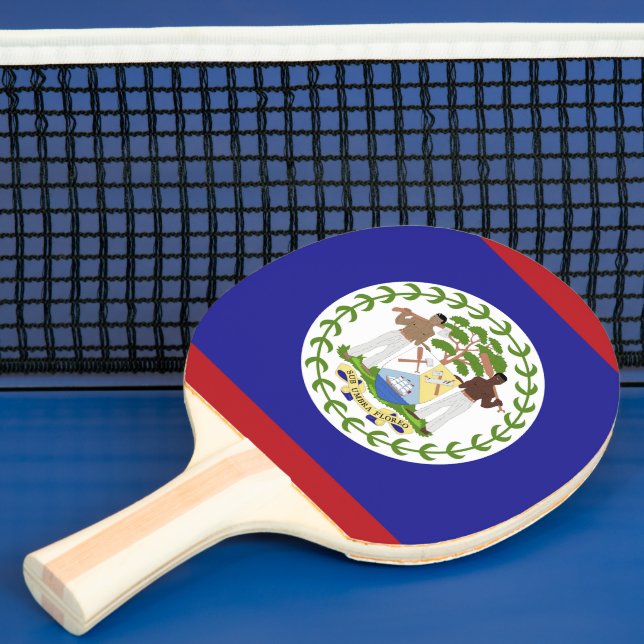Belize flag ping pong paddle (Insitu)