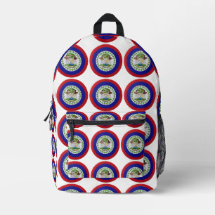 Belize Flag Printed Backpack