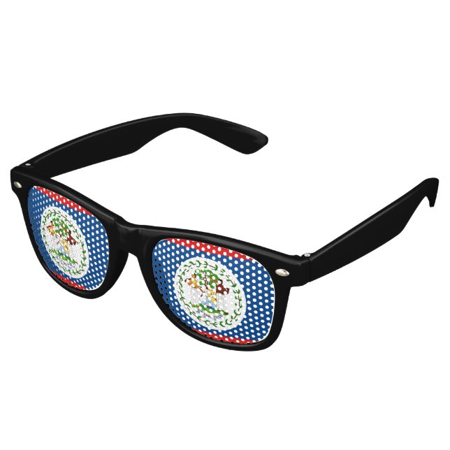Belize Flag Retro Sunglasses (Angled)