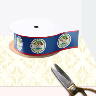 Belize Flag ribbon, Belize fashion /sports Satin Ribbon
