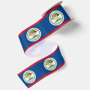 Belize Flag ribbon, Belize patriots /sports Satin Ribbon