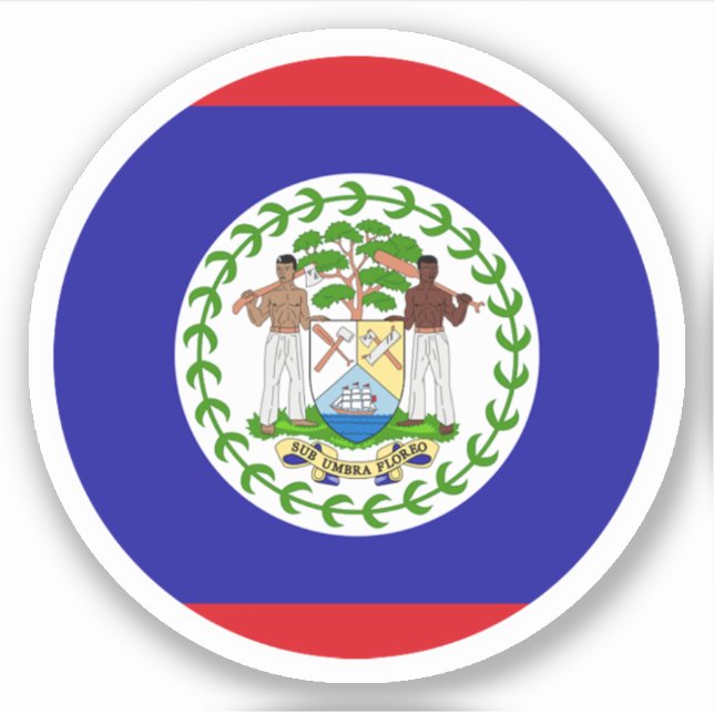 Belize Flag Round Sticker (Front)