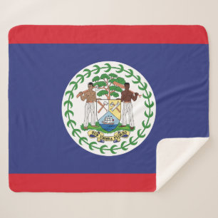 Belize Flag Sherpa Blanket