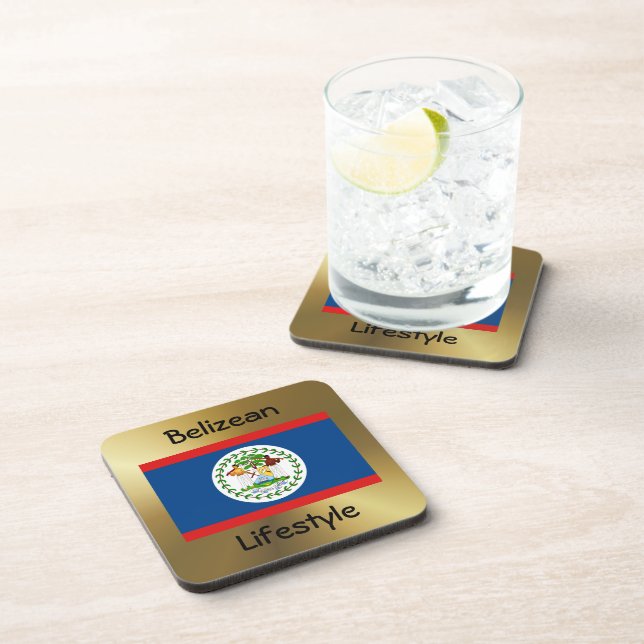 Belize Flag+Text Coaster (Right Side)