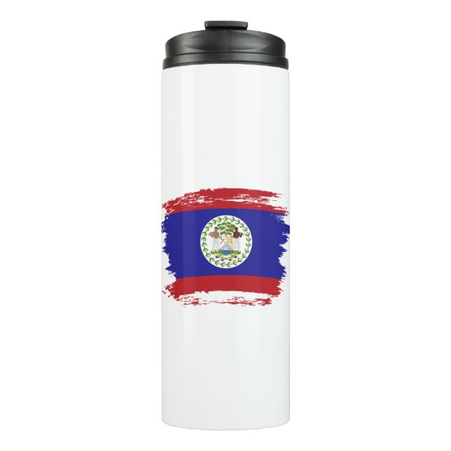 Belize flag thermal tumbler (Front)