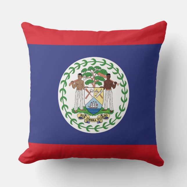 Belize Flag Throw Pillow (Front)