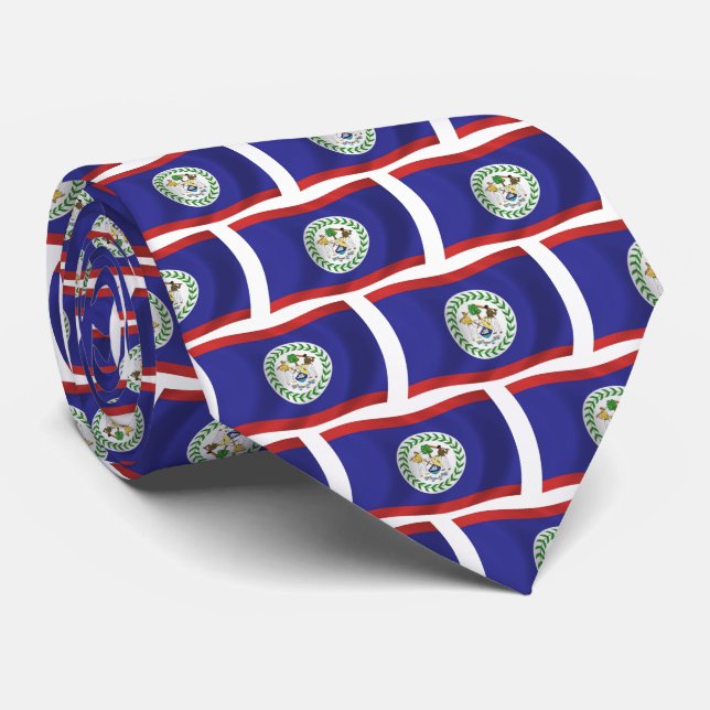 Belize Flag Tie (Rolled)