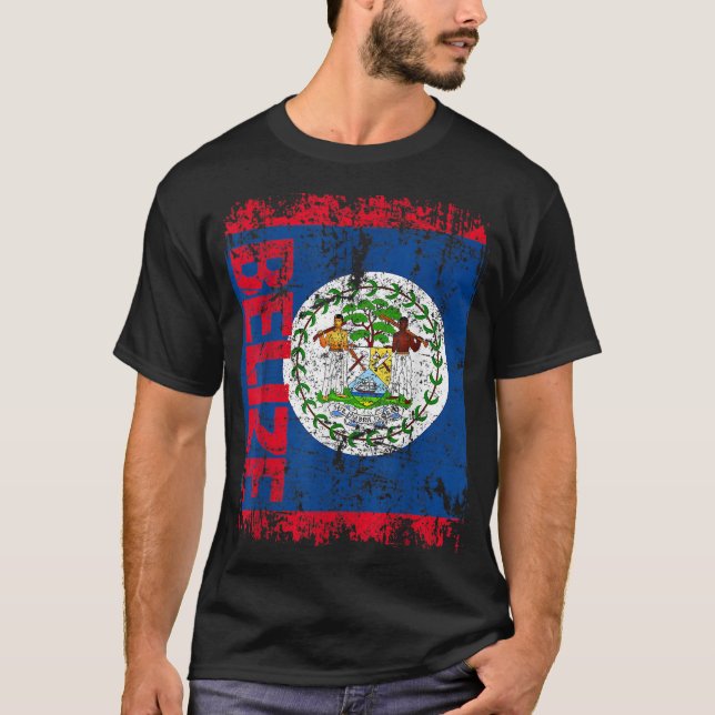 BELIZE Flag Vintage Distressed BELIZE T-Shirt (Front)