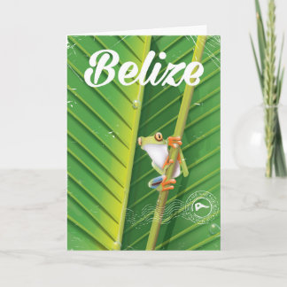 belize Frog vintage cartoon travel poster Holiday Card