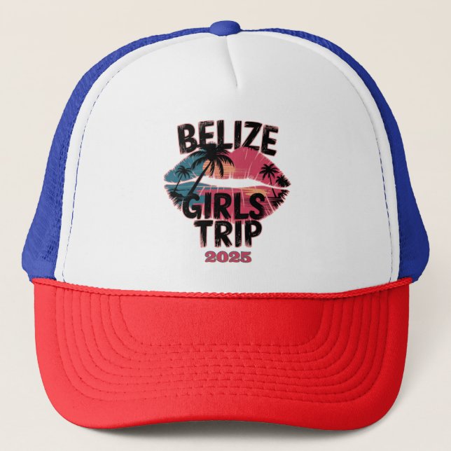 Belize Girls Trip Tropical Adventure  Trucker Hat (Front)