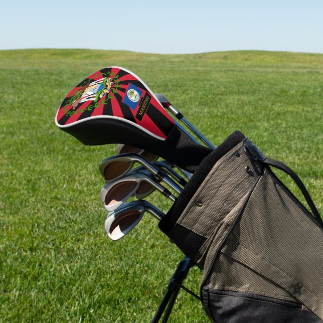 Belize Golf & premium Belizean Flag / Patriots Head Cover (In Situ)