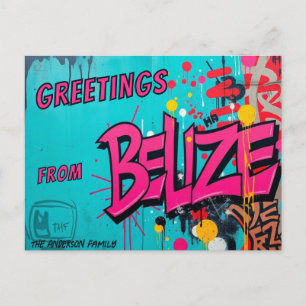 Belize graffiti style greeting Postcard