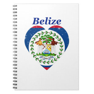 Belize Heart Flag Notebook