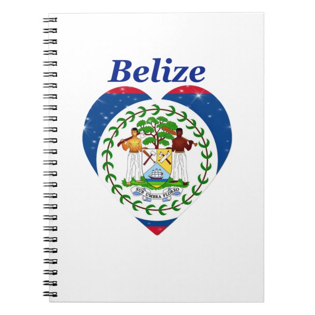 Belize Heart Flag Notebook (Front)