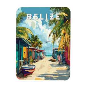 Belize Illustration Travel Art Vintage Magnet