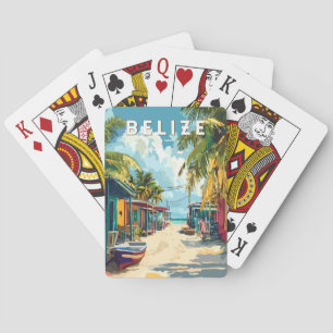 Belize Illustration Travel Art Vintage Playing Cards