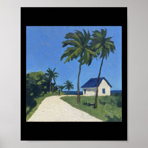 Belize Landscape Post-impressionist Painting Style Poster