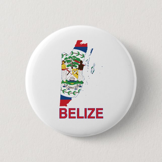 Belize Map 2 Inch Round Button (Front)