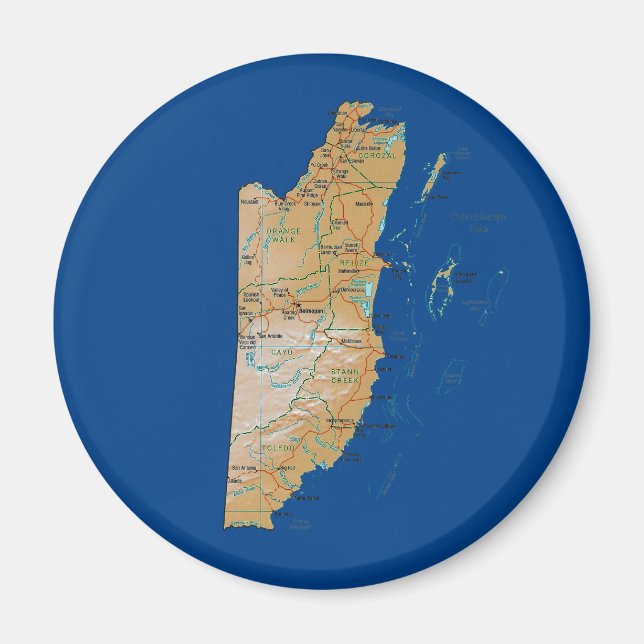 Belize Map Magnet (Front)