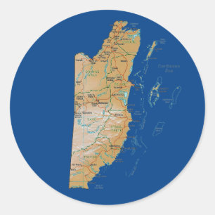 Belize Map Sticker