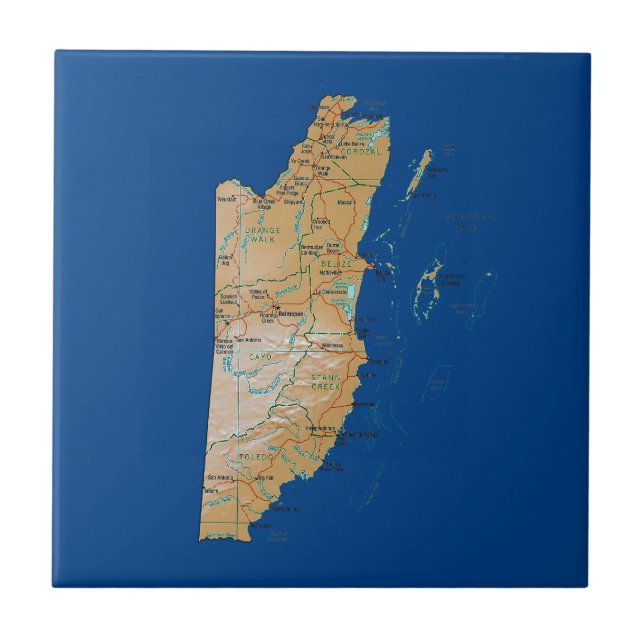 Belize Map Tile (Front)