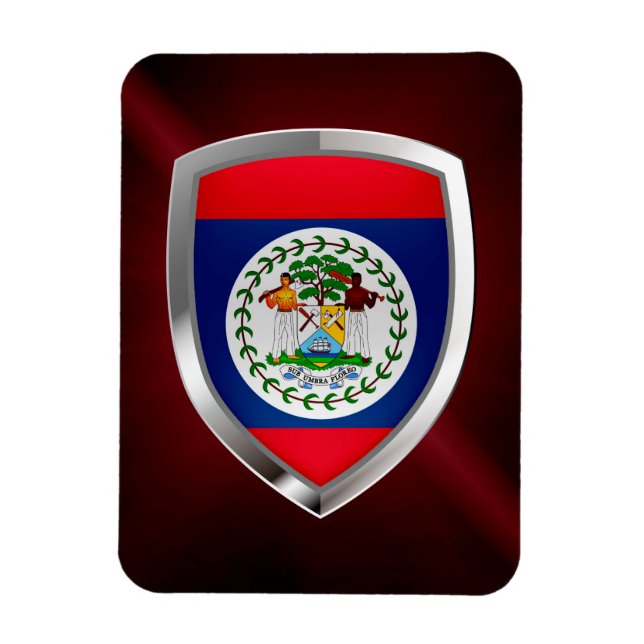 Belize Mettalic Emblem Magnet (Vertical)