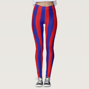 Belize National Flag Colours Vertical Striped Leggings
