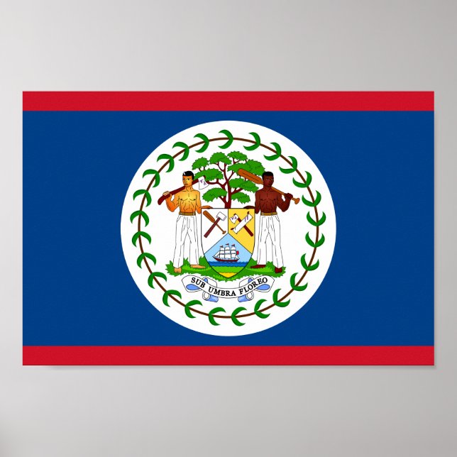 Belize National World Flag Poster (Front)