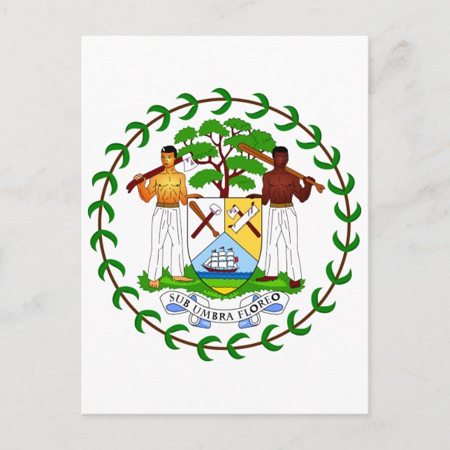 Belize Official Coat Of Arms Heraldry Symbol Postcard (Front)