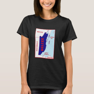 Belize Political map in flag colours. Neighbouring T-Shirt