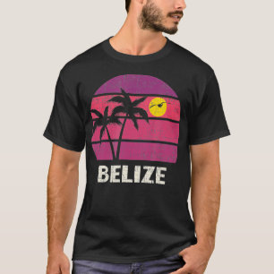 Belize Retro Surfer Beach Vintage Sunset Love  T-Shirt