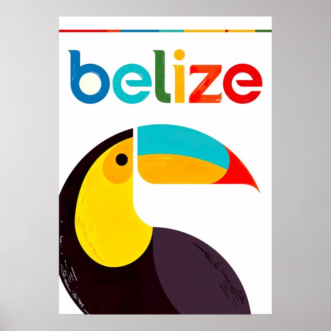 Belize Retro Vintage Travel Poster (Front)