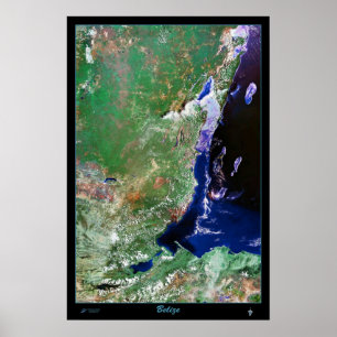 Belize satellite poster photo print map