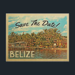 Belize Save The Date Vintage Postcards<br><div class="desc">A charming and unique neo vintage Belize Save The Date postcard with tons of mid-century retro style. Your wedding guests will be packing their bags for the Tropics when they receive this wonderfully hip and cool Belize Save The Date.  Thanks to S. Beddoes's photo as base: https://www.flickr.com/photos/sambeddoes/13040953013</div>